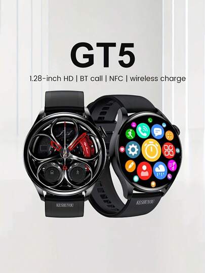 Tookss GT5 Smart Watch Bluetooth-compatible Call NFC Wireless Charging Heart Rate Blood Pressure Monitor Sports Bracelet