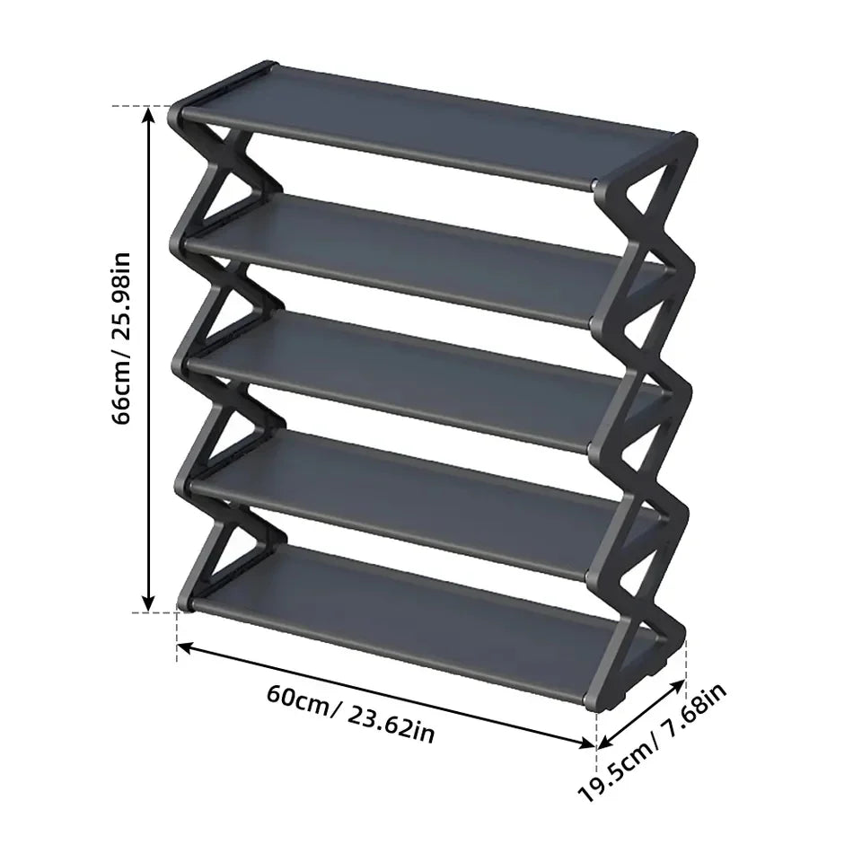 5 layer zigzag shoe rack