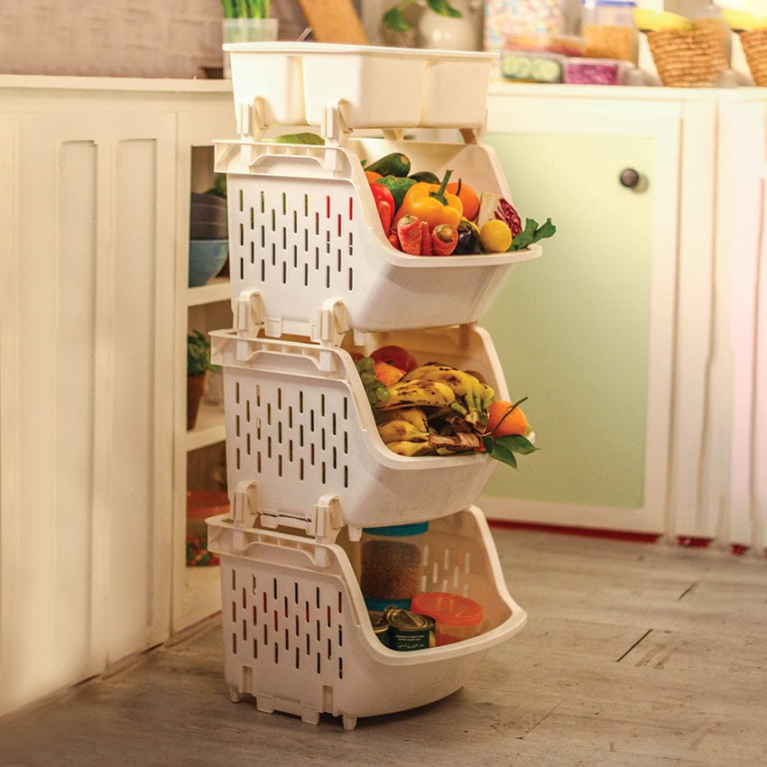 THREE-TIER KITCHEN RACK WITH STORAGE BOX