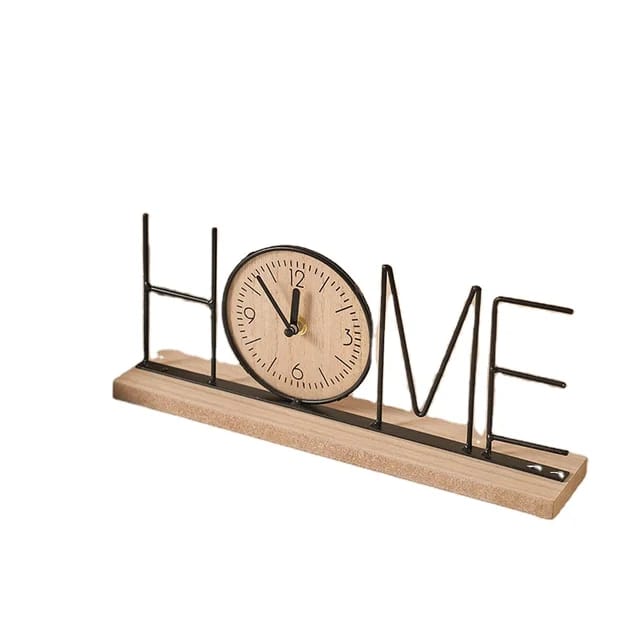 Retro Digital Desk Clock Home Decoration Office Wooden Letter Love Figurines Ornament Gifts Mute Luxury Room Decor Accessories